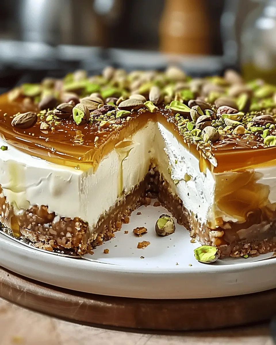 Pistachio Baklava Cheesecake