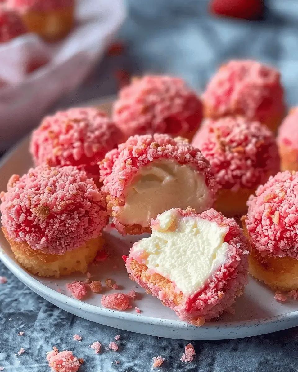 Strawberry Crunch Cheesecake Bites