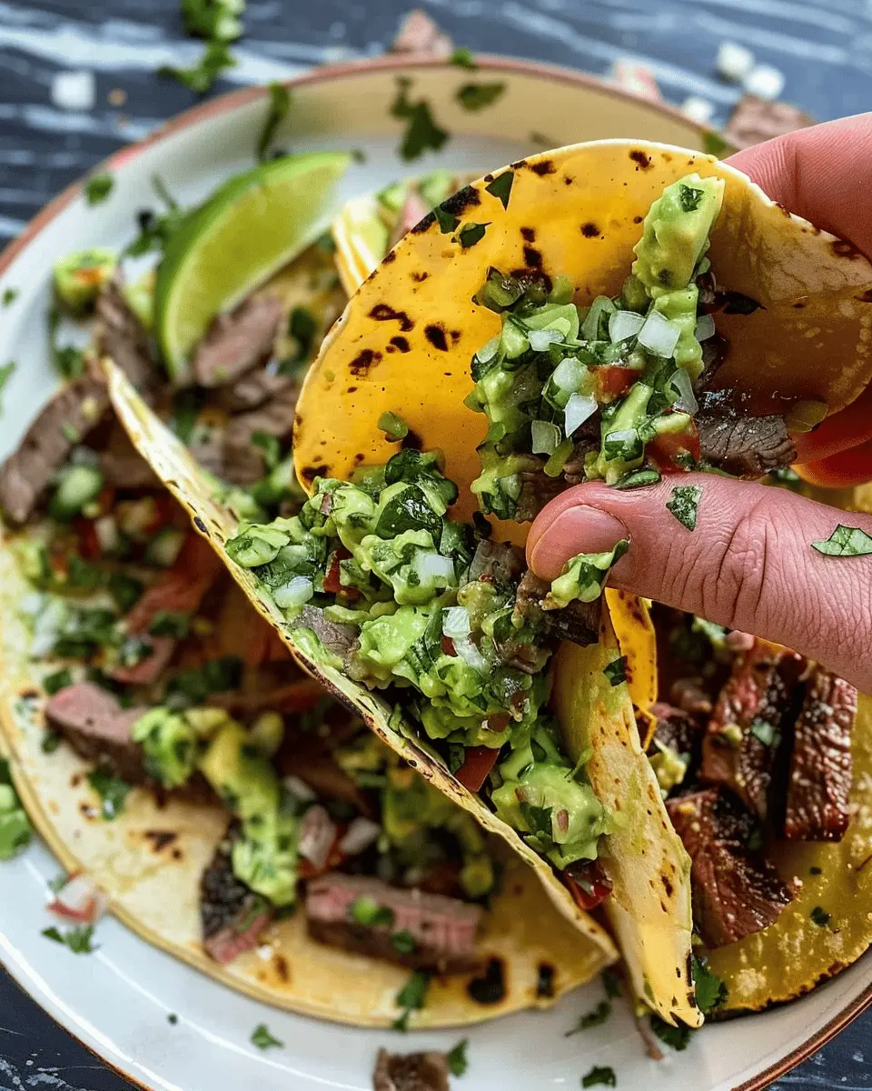Grilled Steak Tacos with Avocado Salsa