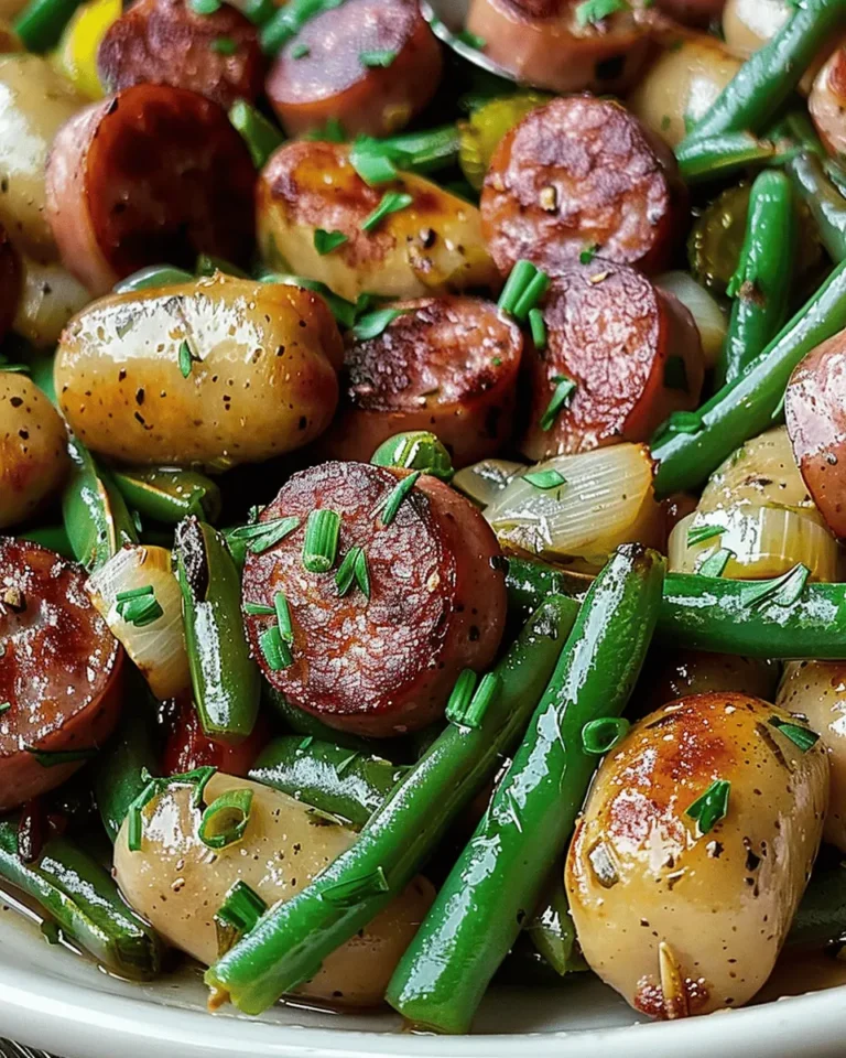 One Pan Sausage Green Beans