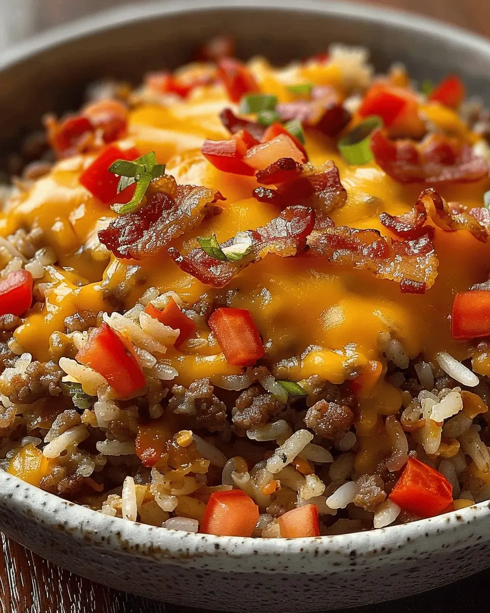 Bacon Cheeseburger Rice Skillet
