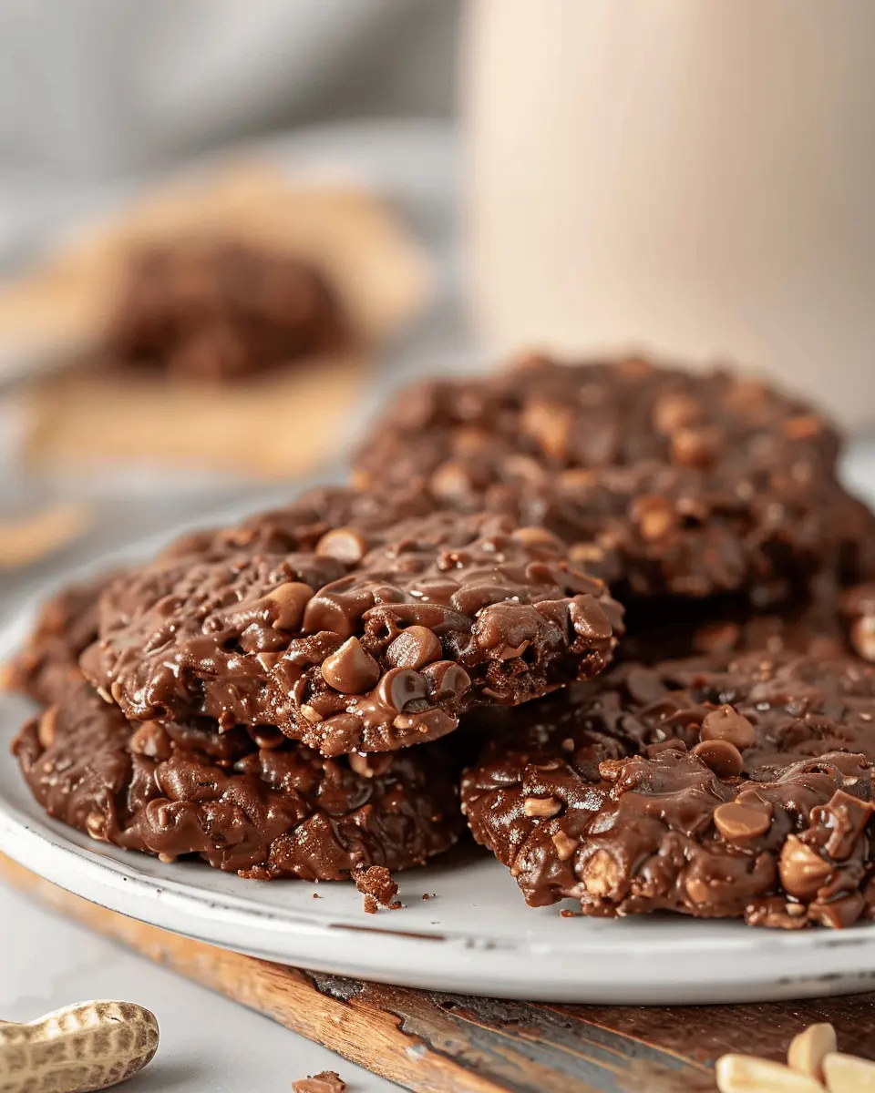 No Bake Peanut Butter Chocolate Cookies