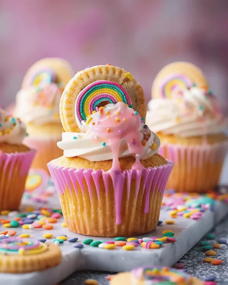 Confetti Cookie Drip Cupcakes