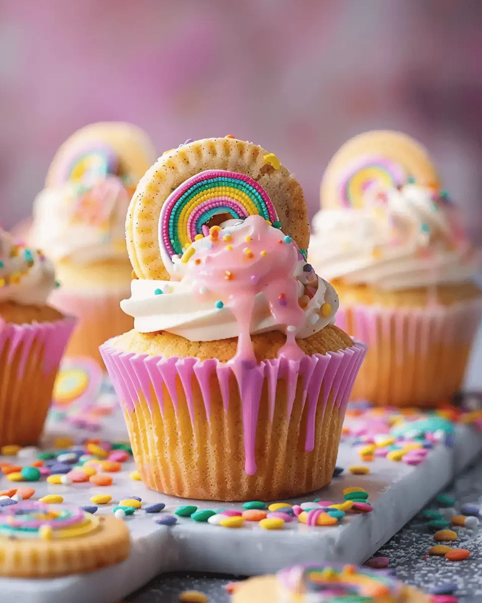 Confetti Cookie Drip Cupcakes