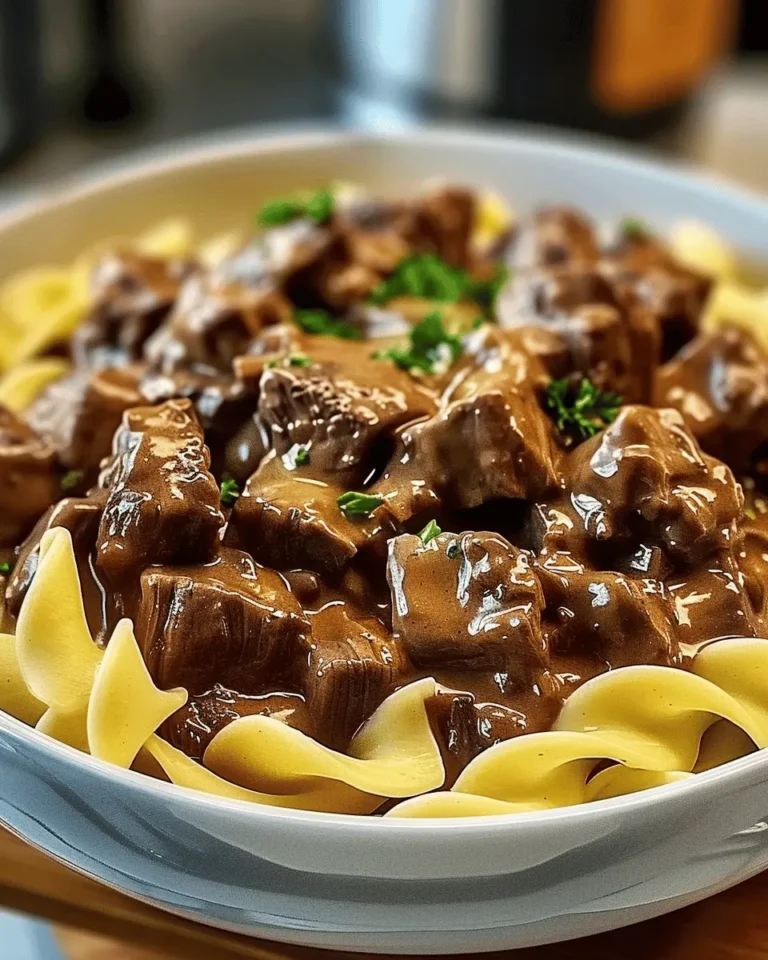Crockpot Beef Tips & Noodles