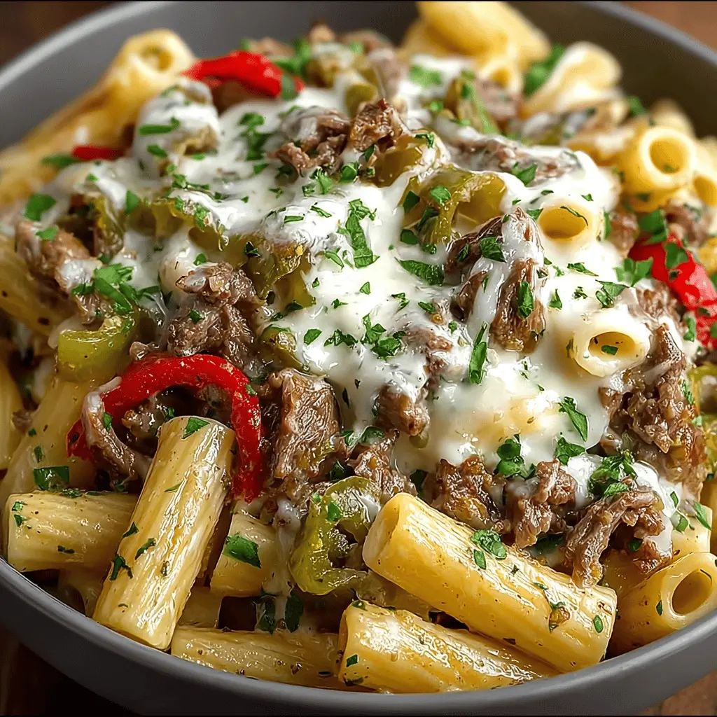 Philly Cheesesteak Pasta