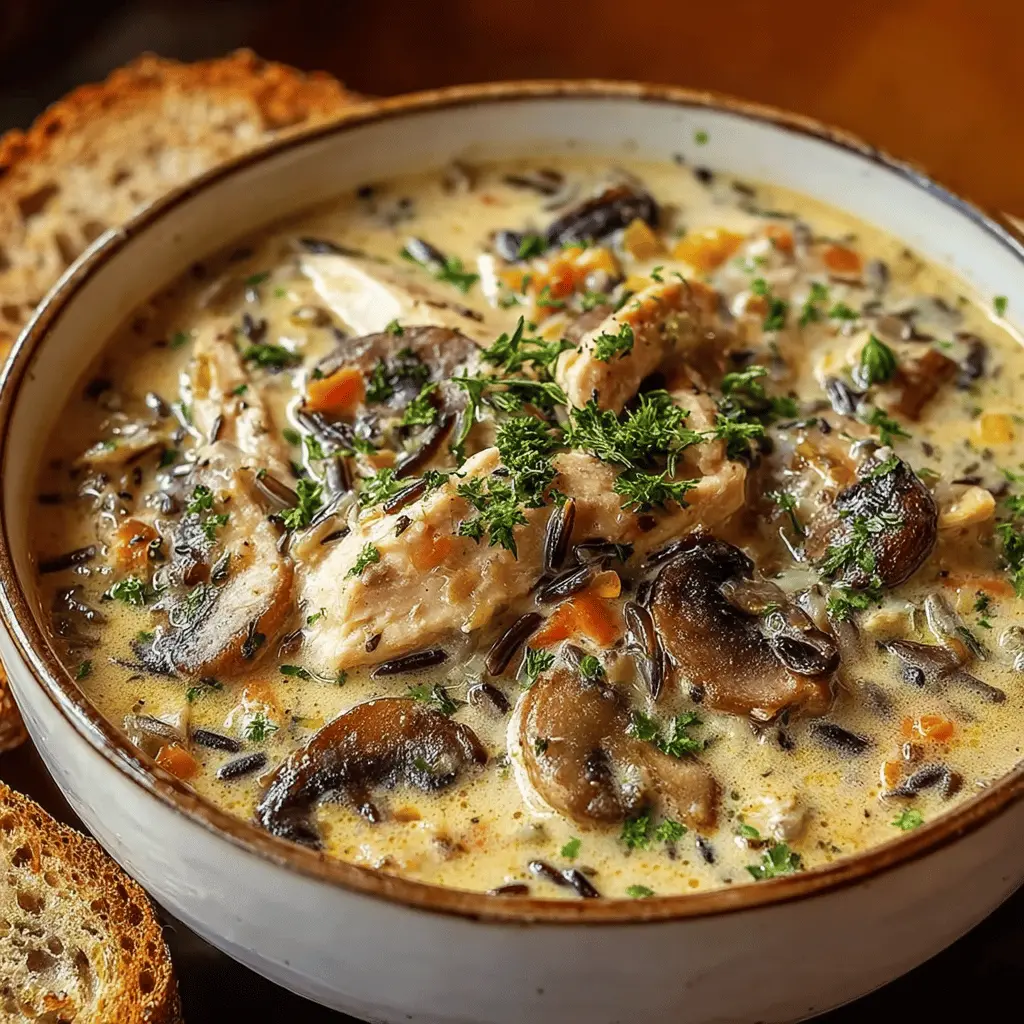 Creamy Mushroom Chicken & Wild Rice Soup