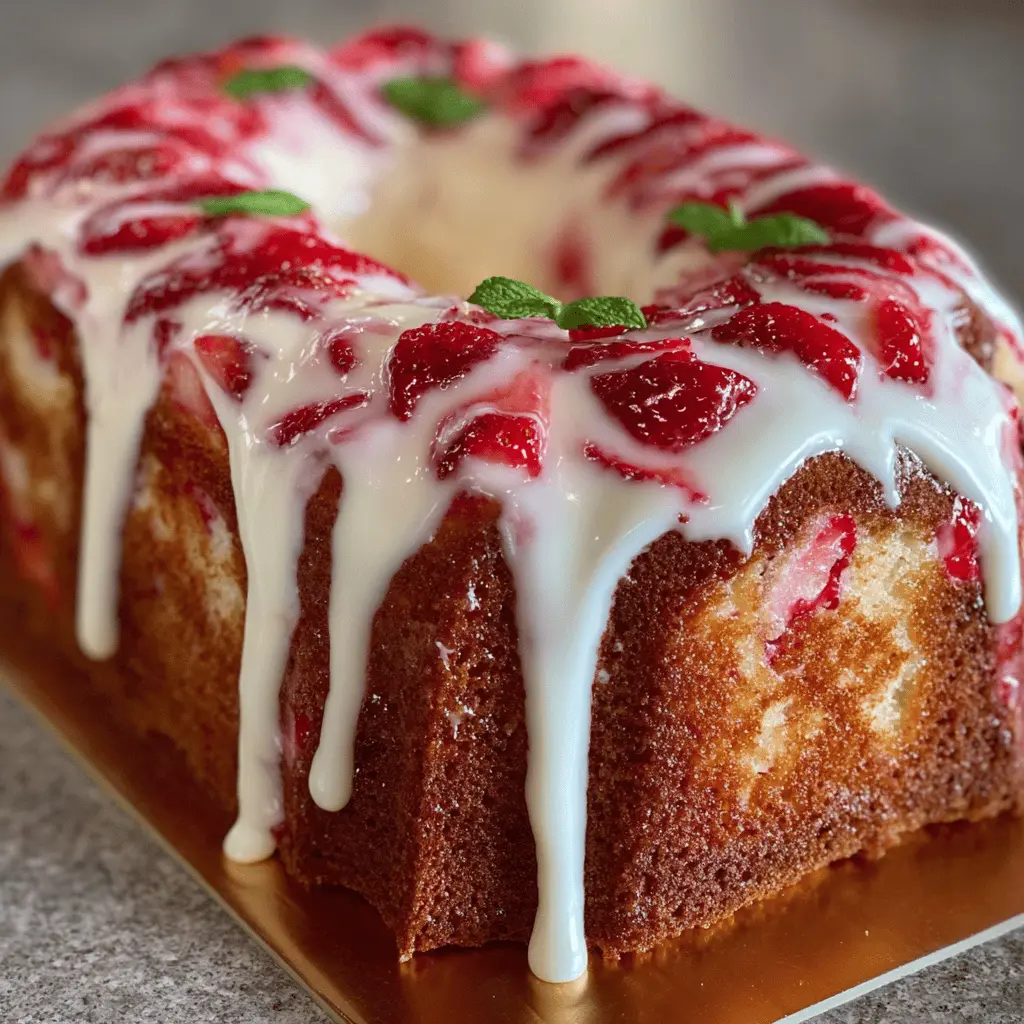 Homemade Strawberry Cream Cheese Pound Cake