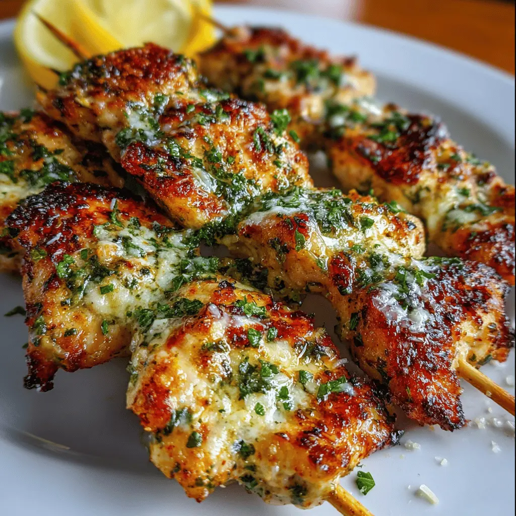 Air Fryer Garlic Parmesan Chicken Skewers