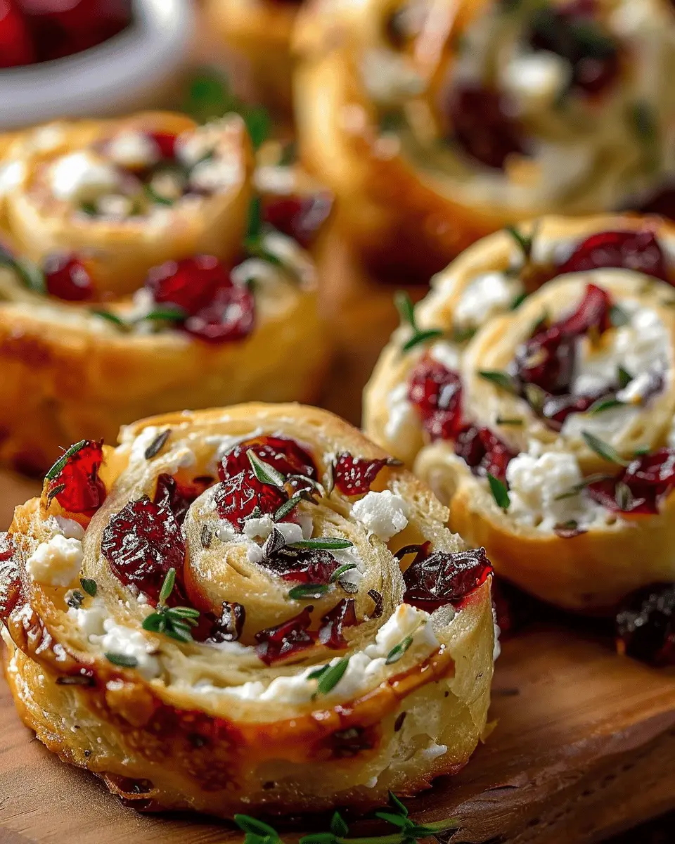 Cranberry Feta Pinwheels with Cream Cheese