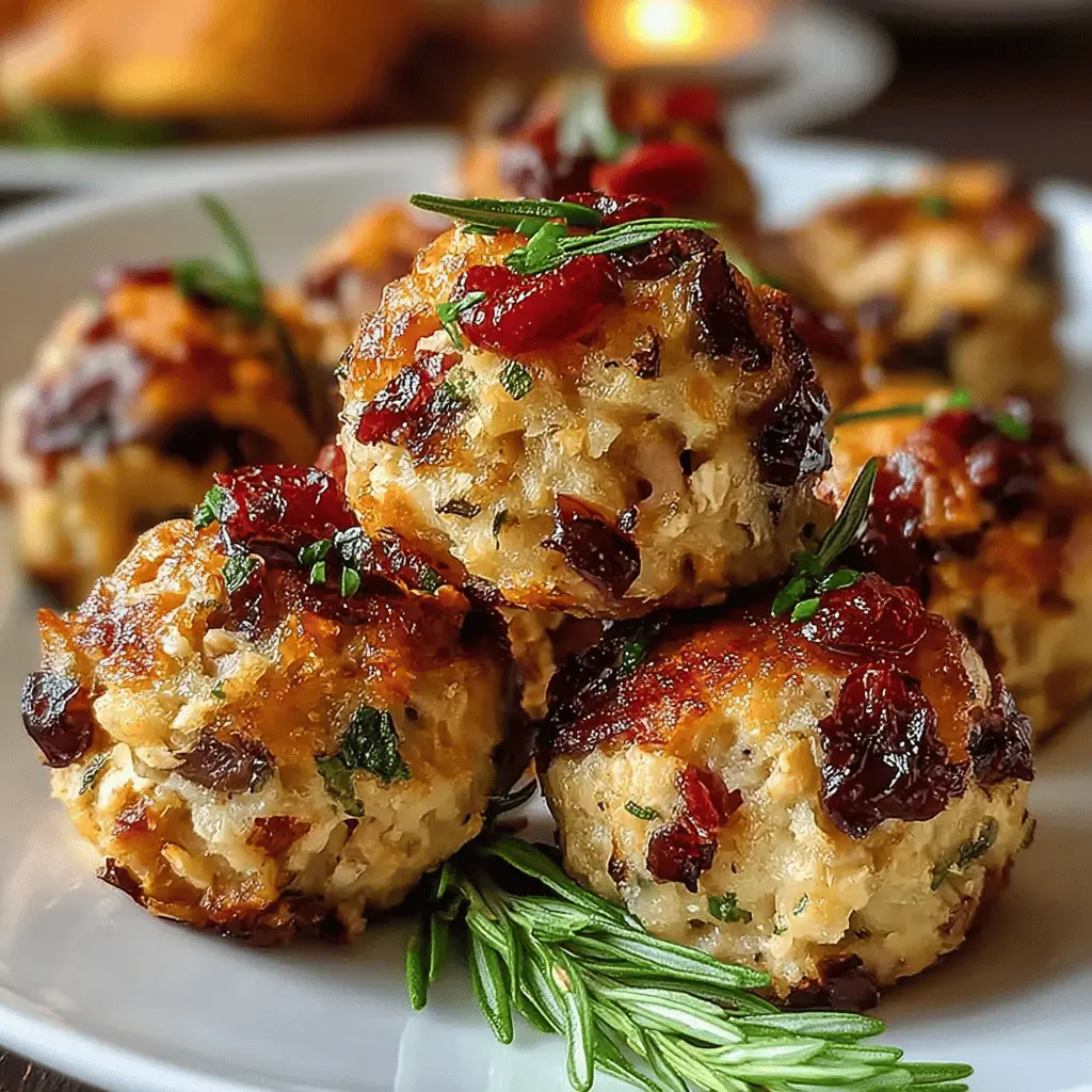 Cranberry Turkey Stuffing Balls