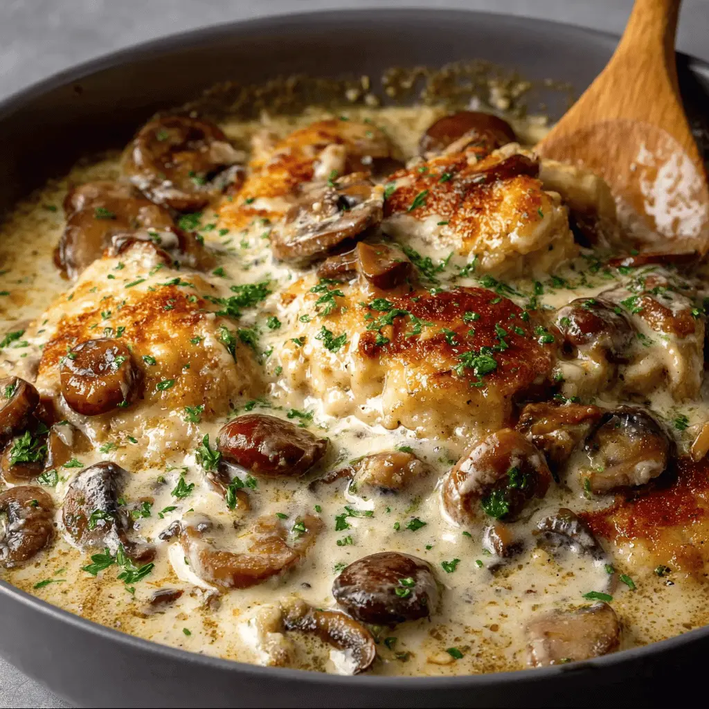 Creamy Chicken and Mushroom One Pan Casserole
