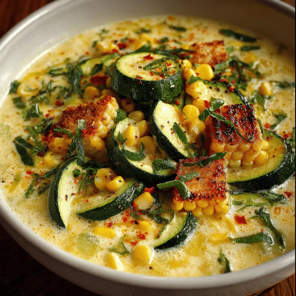 Creamy Corn & Zucchini Chowder That Tastes Like Summer in a Bowl