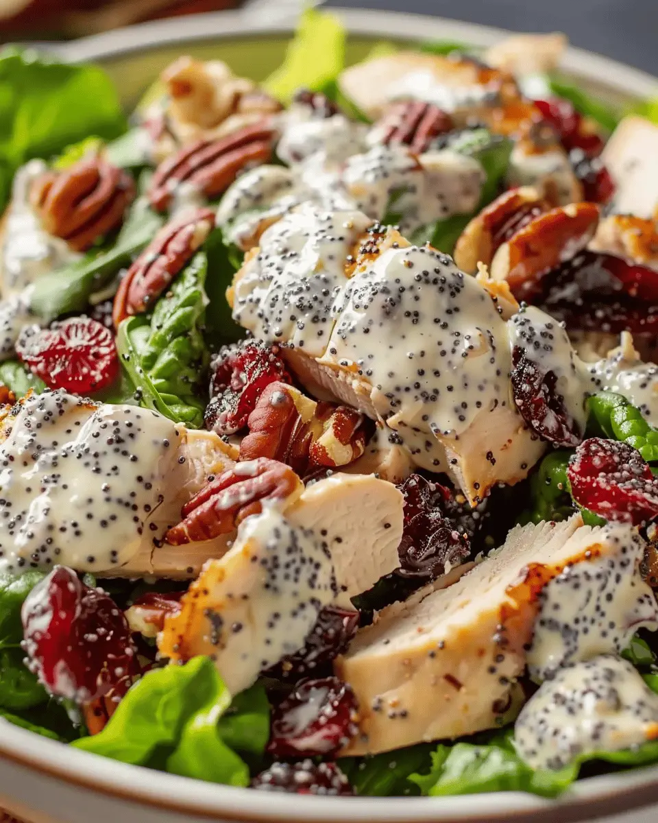 Creamy Cranberry Pecan Chicken Salad with Poppy Seed Dressing
