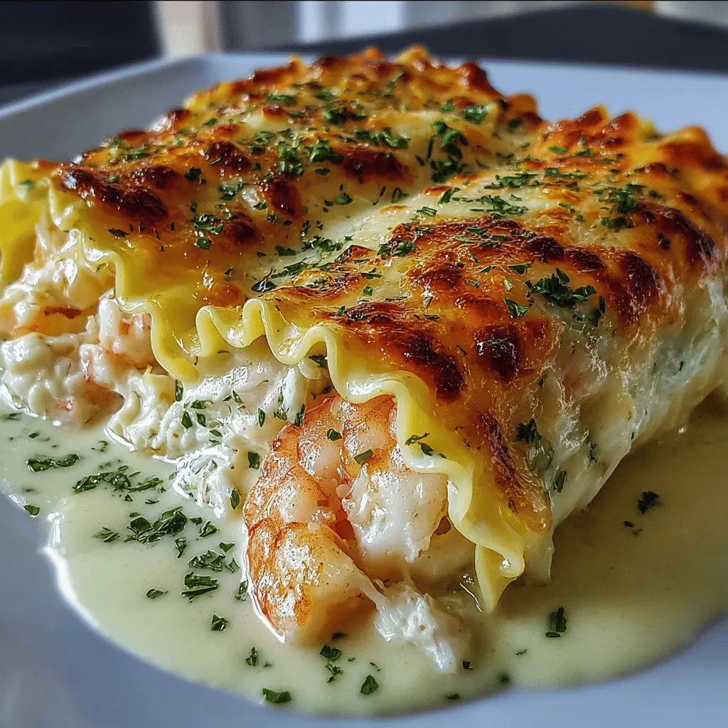Easy Cheesy Shrimp & Crab Alfredo Lasagna Roll-Ups