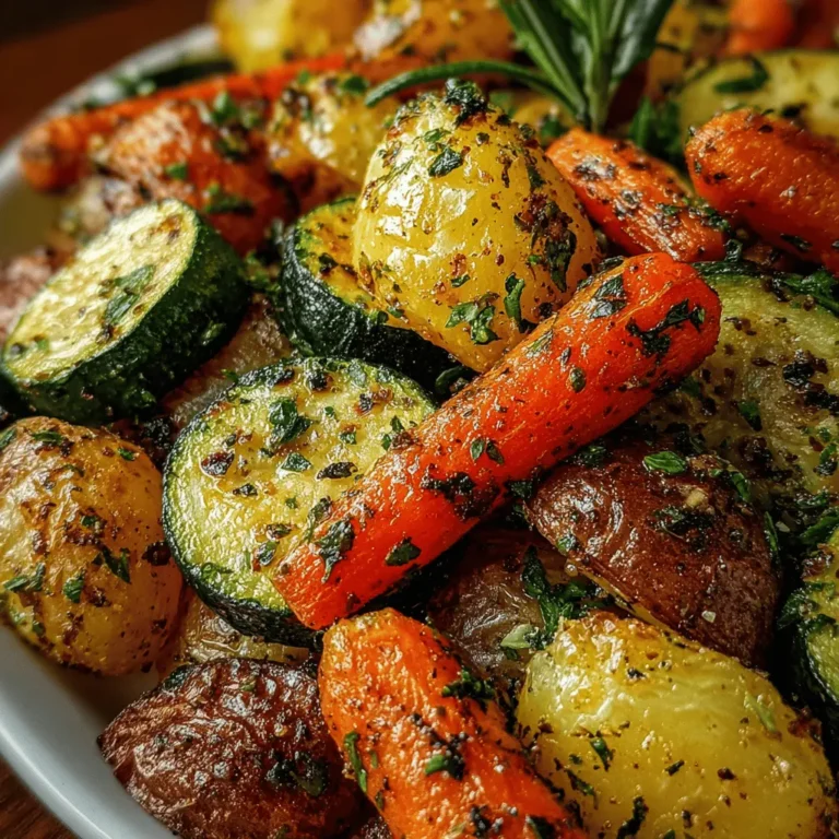 Garlic Herb Roasted Potatoes, Carrots, and Zucchini