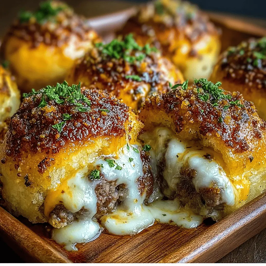 Garlic Parmesan Cheeseburger Bombs