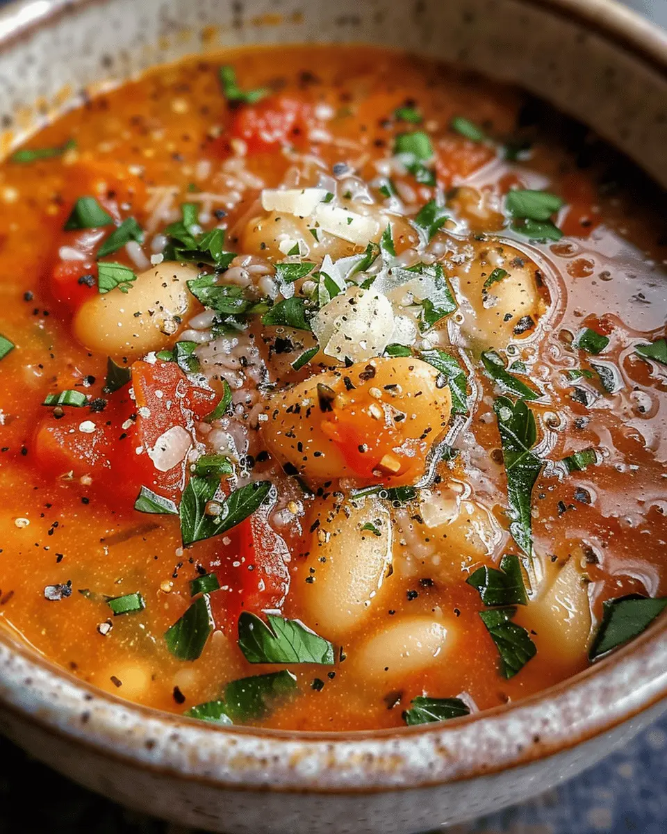 Parmesan Tomato Cannellini Bean Soup