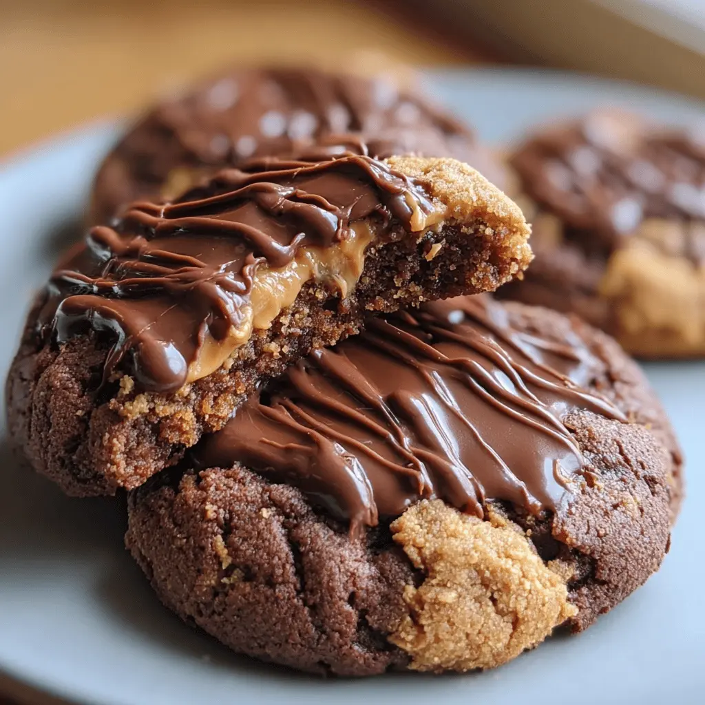 Peanut Butter Greek Yogurt Chocolate Fudge Cookies