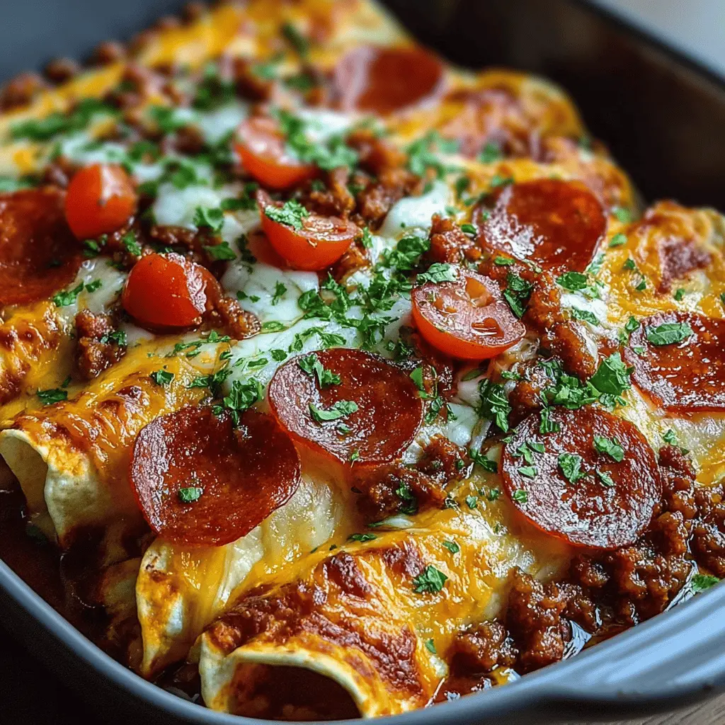 Pizza Enchiladas Pepperoni Beef