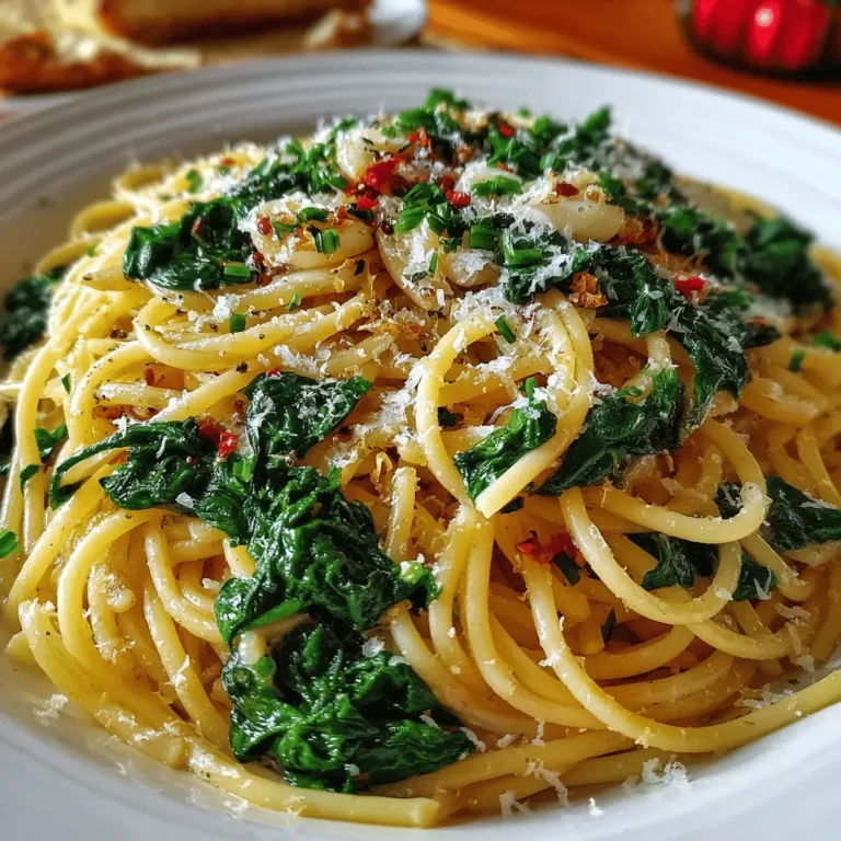 Spaghetti with Garlic & Spinach