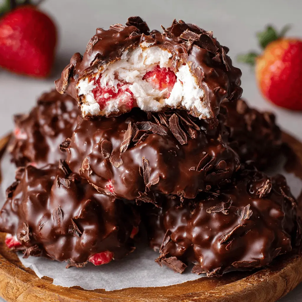 Strawberry Cottage Cheese Chocolate Clusters