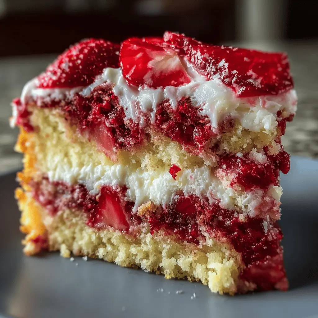 Strawberry Earthquake Cake