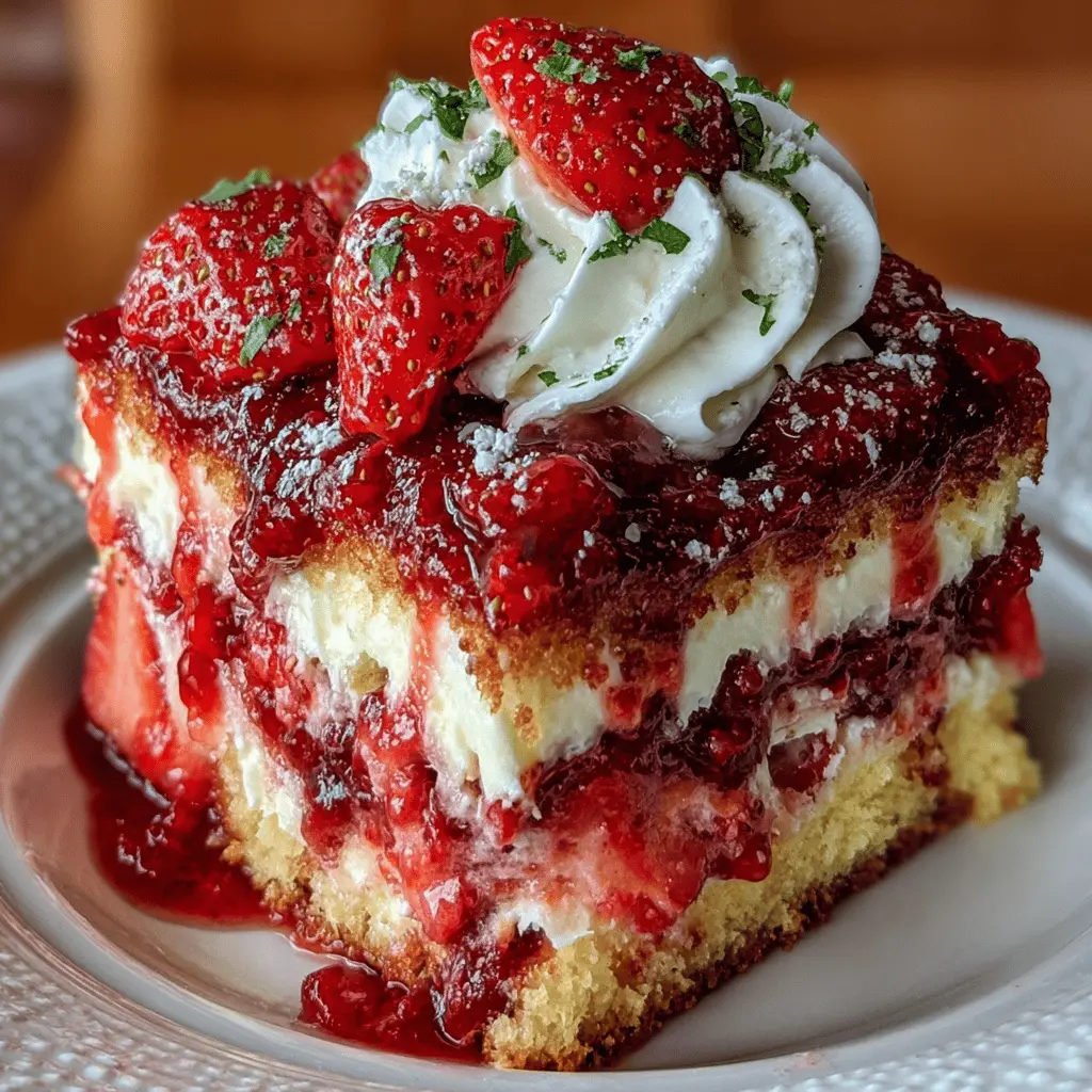 Strawberry Earthquake Cake