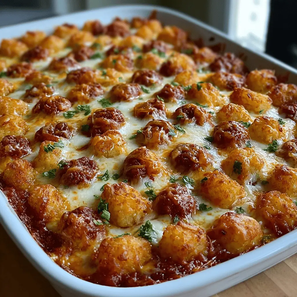 Tater Tot Pizza Casserole