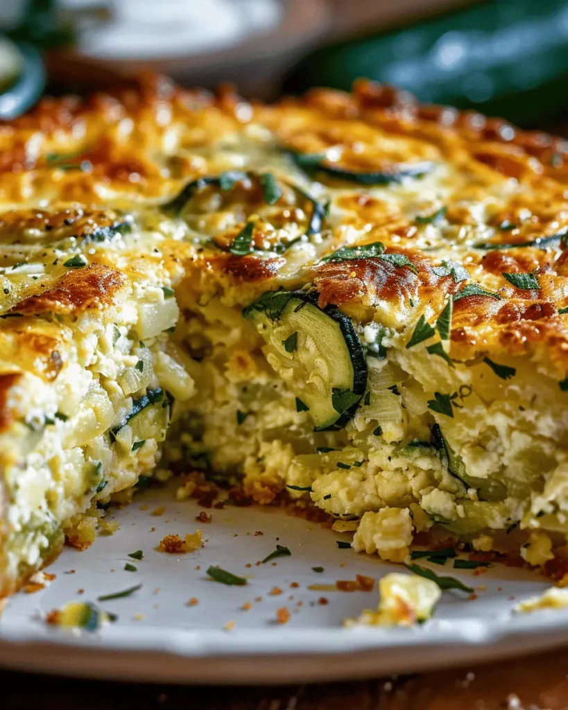 Zucchini Pie with Bisquick and Cheese