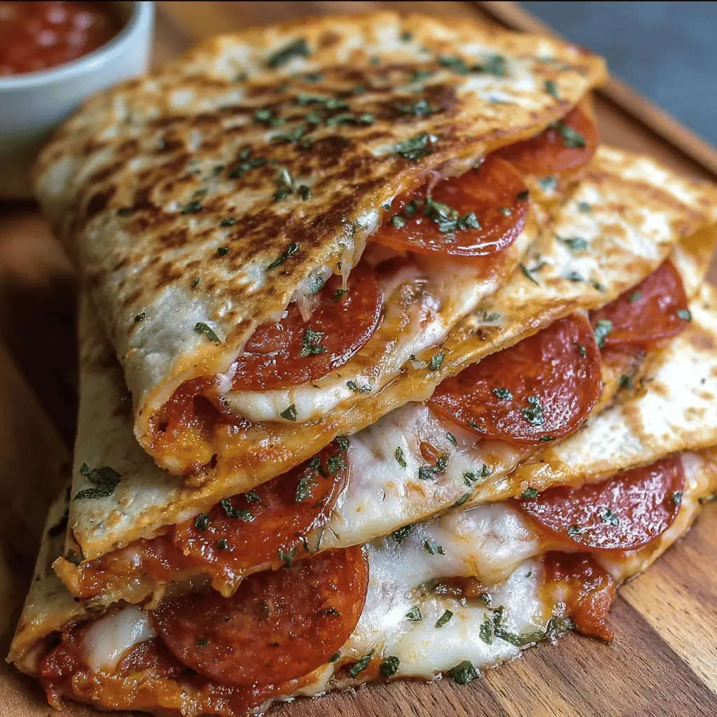 Pizza Quesadillas with Pepperoni