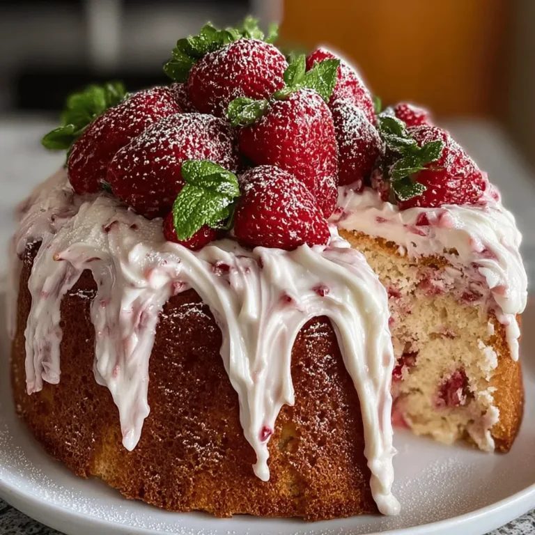 Homemade Strawberry Italian Cream Pound Cake