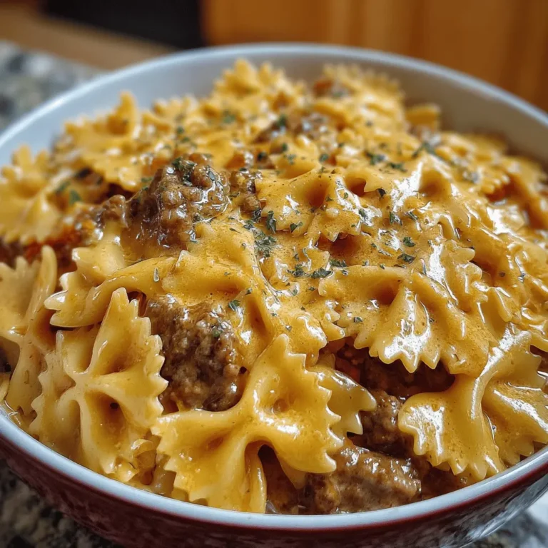 Creamy Velveeta Beef & Bowtie Pasta