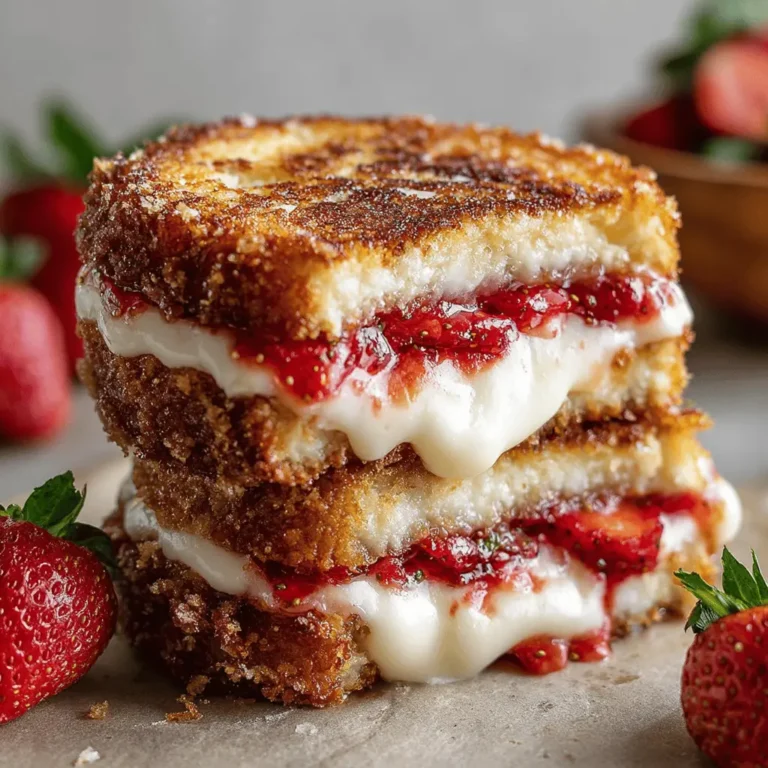 Fried Strawberry Cheesecake Sandwiches