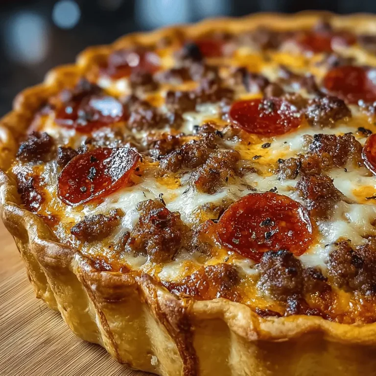 Deep Hamburger Sausage & Pepperoni Pie