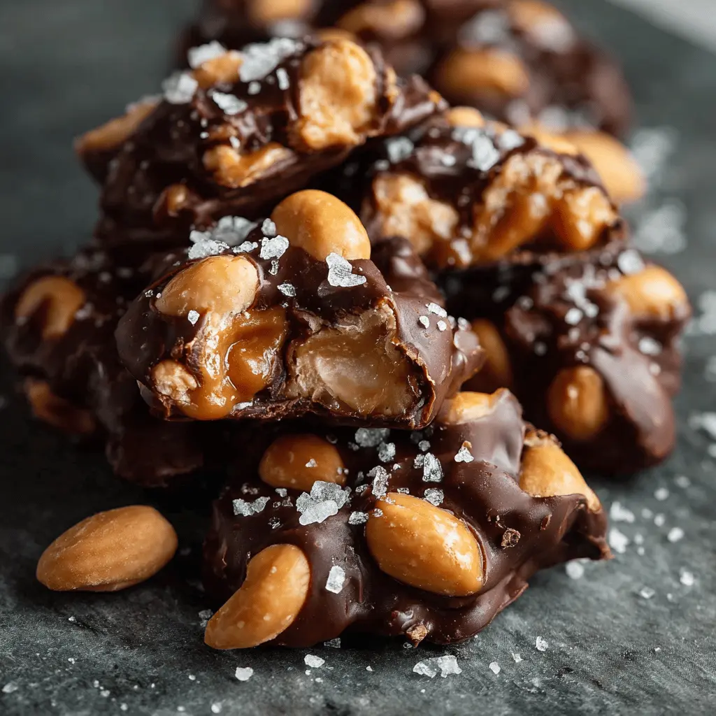 Salted Peanut Caramel Clusters