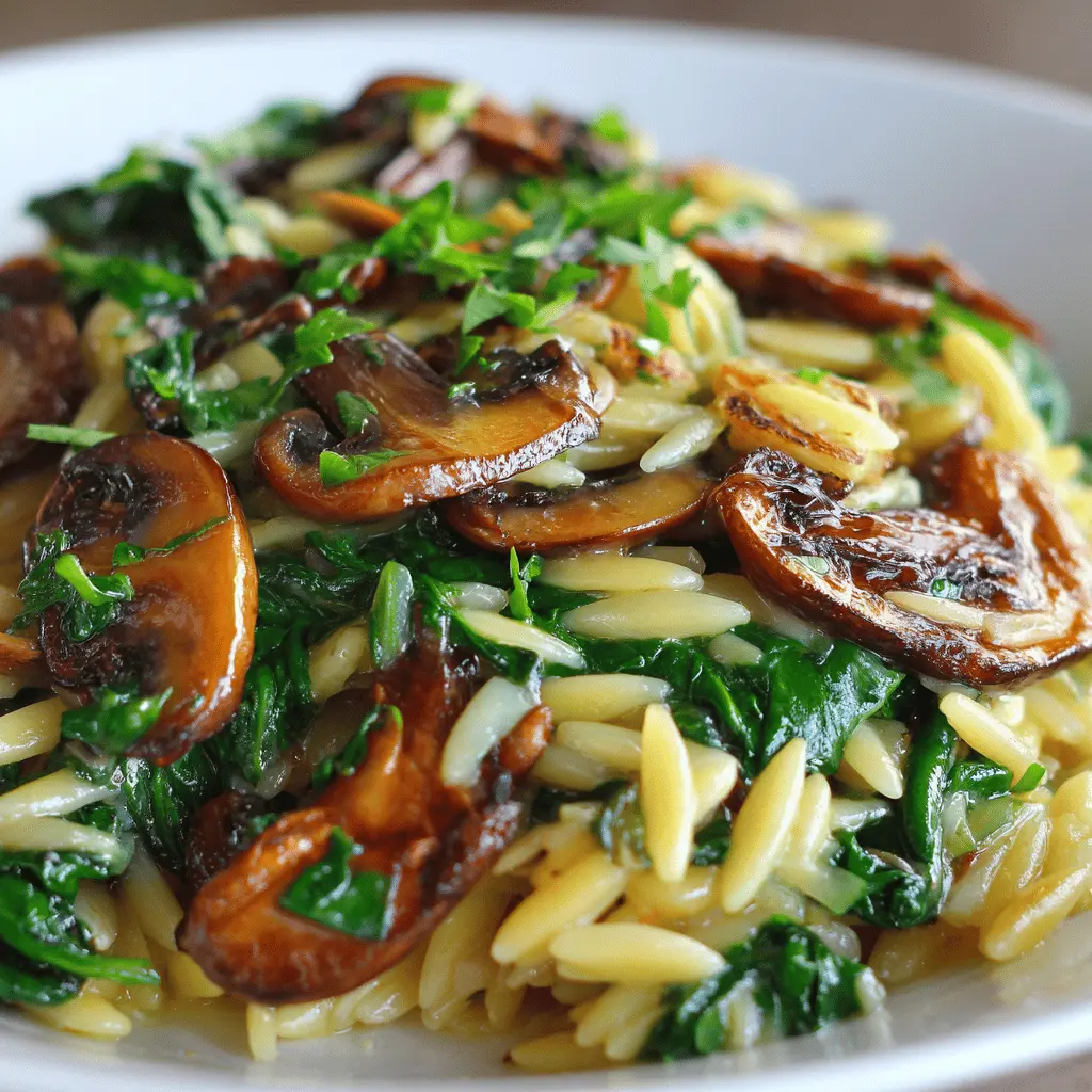 Mushroom and Spinach Orzo