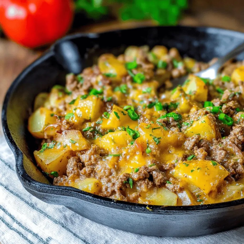 Creamy Ground Beef Potato Skillet