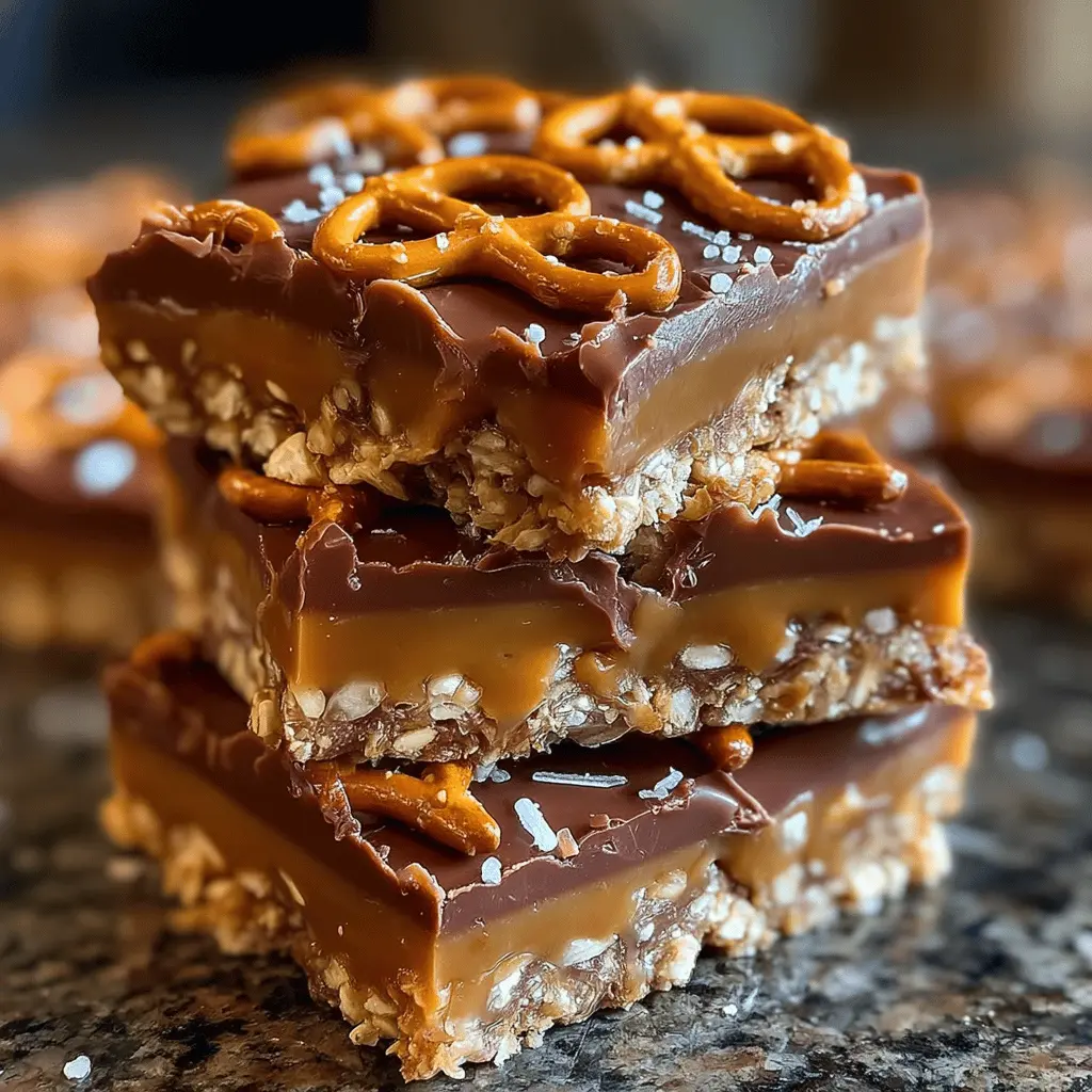 No-Bake Caramel Pretzel Crack Bars