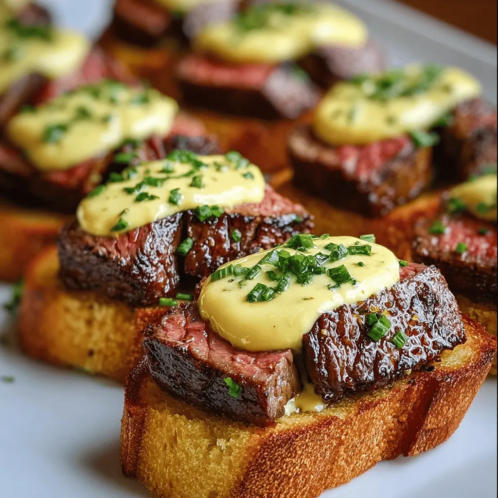 Grilled Beef Tenderloin Crostini with Béarnaise Sauce
