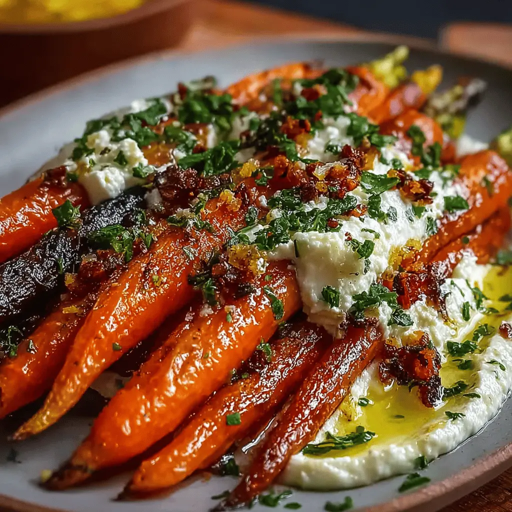 Roasted Carrots with Whipped Ricotta and Hot Honey