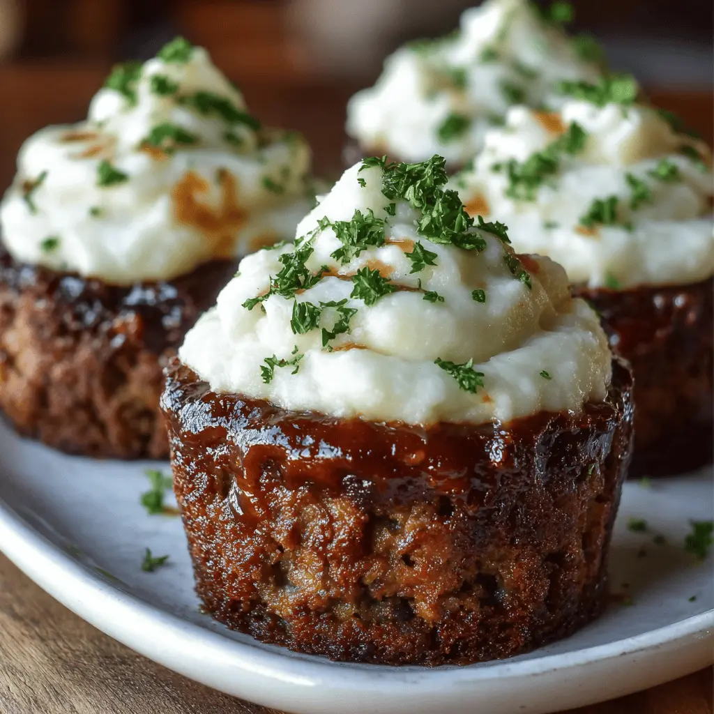 Smoky Bourbon BBQ Meatloaf Cupcakes with Mashed Potato Frosting