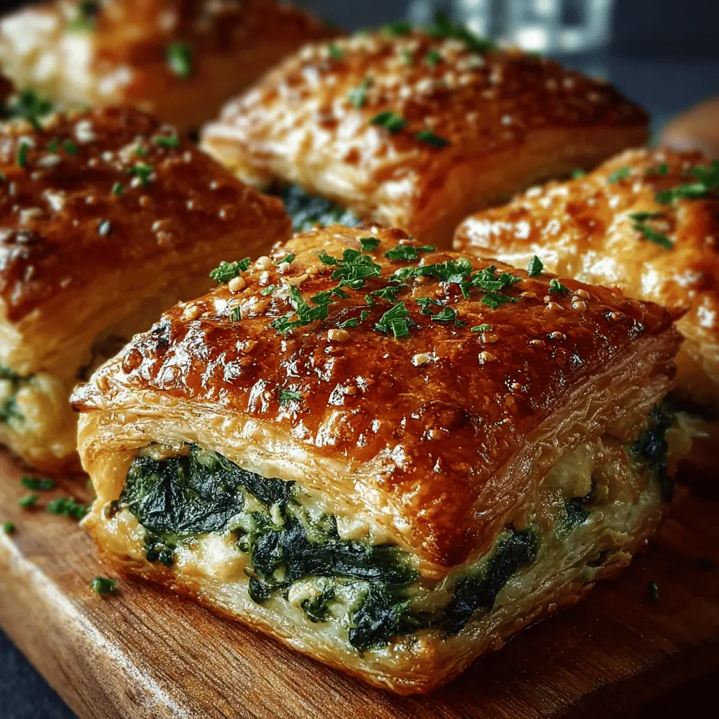 Spinach and Cheese Puff Pastry Squares