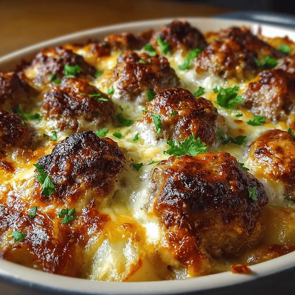 Cheesy Potato Meatball Casserole