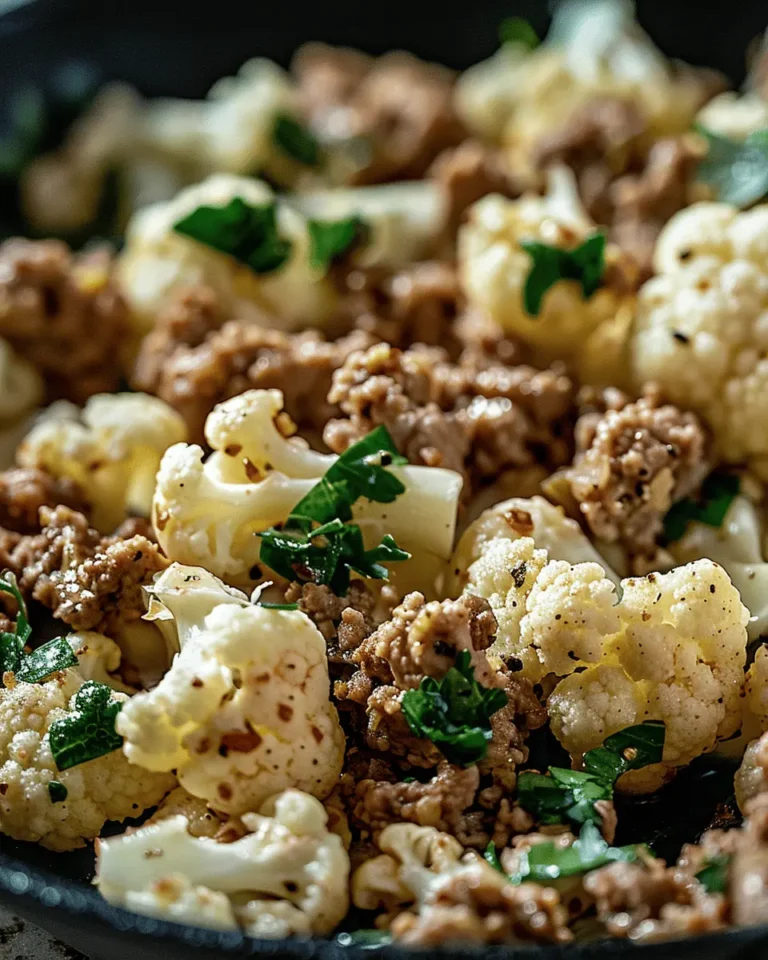 Garlic Butter Ground Turkey with Cauliflower Skillet