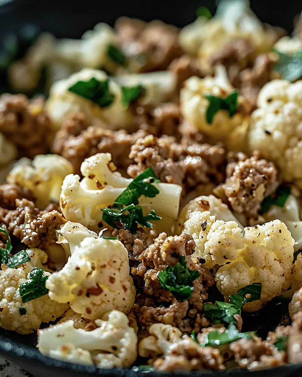 Garlic Butter Ground Turkey with Cauliflower Skillet