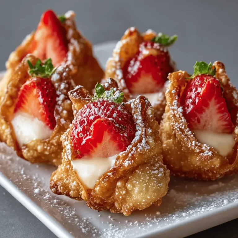 Deep-Fried Strawberry Cheesecake Stuffed Wonton Bites