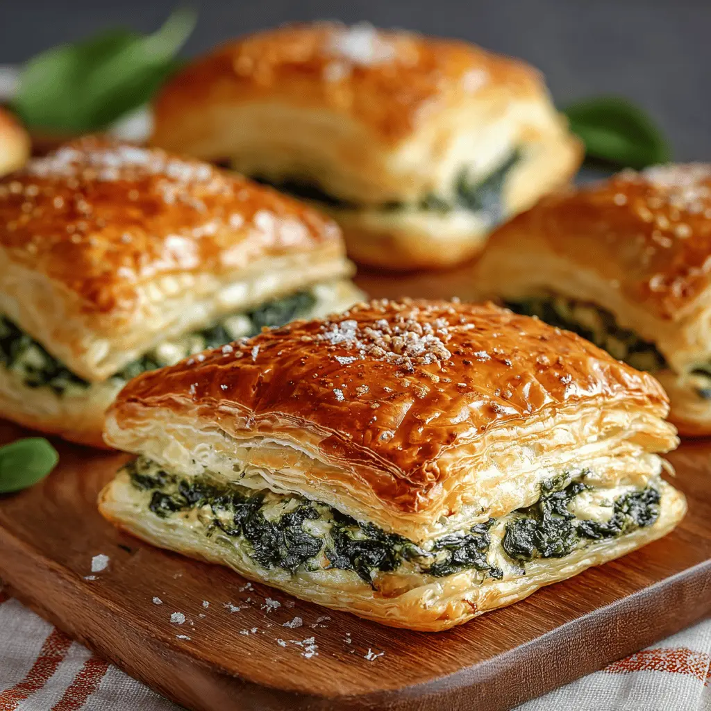 Spinach and Cheese Puff Pastry Squares