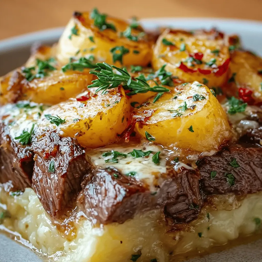 Crockpot Loaded Steak and Potato Bake