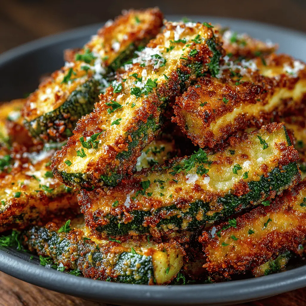 Crispy Parmesan Garlic Zucchini Fries